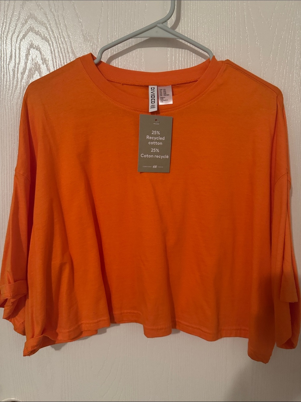 H&M Bright Orange Cropped Tee